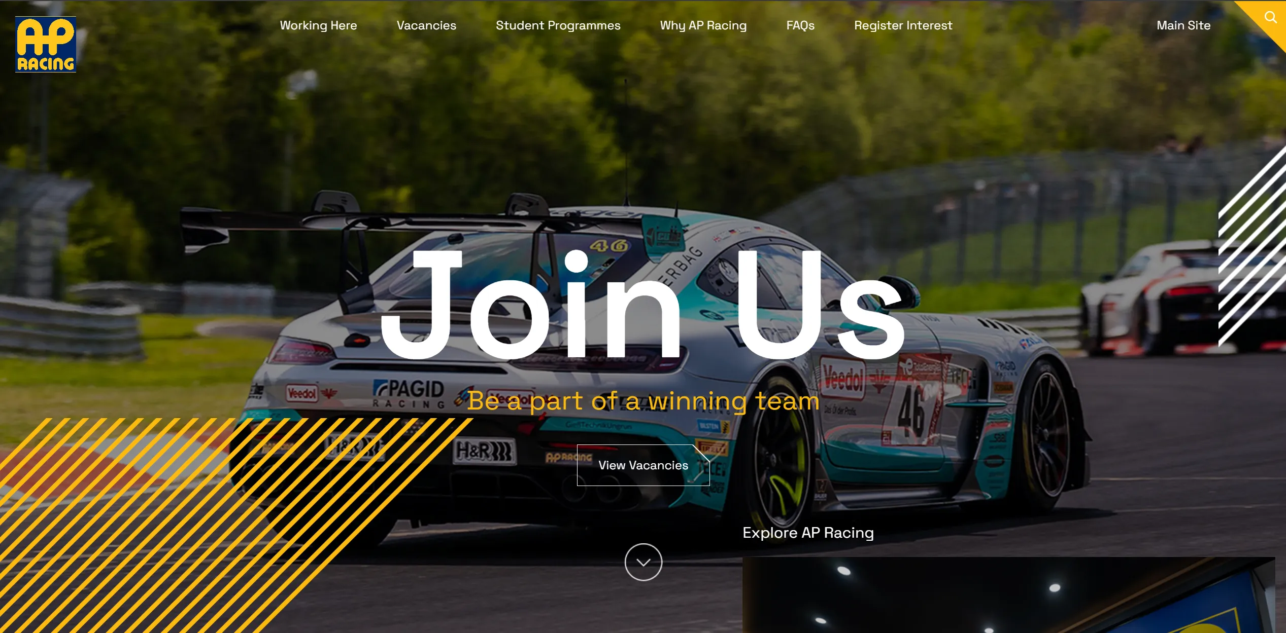 AP Racing Landing Page Preview Image