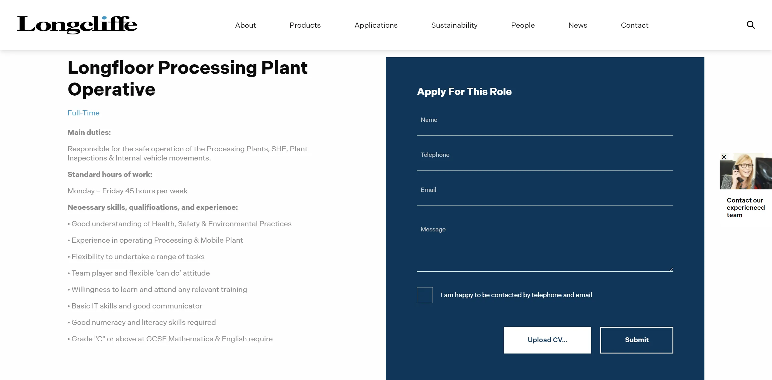 Longcliffe Vacancies Page Preview Image